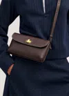 Me+em The Small Leather Pouch In Deep Merlot