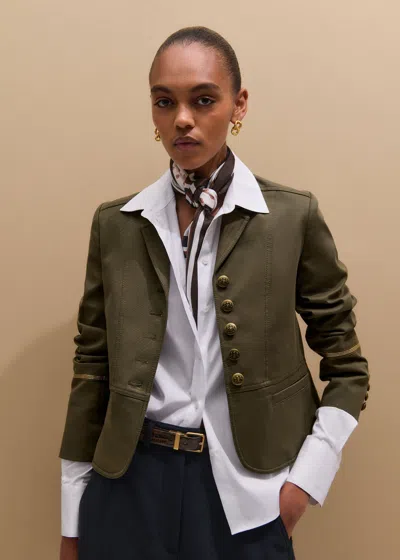 Me+em The Wear With Everything Fitted Utility Jacket Khaki In Green