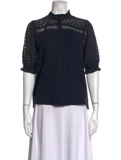 Pre-owned Me+em Three-quarter Sleeve Blouse In Blue