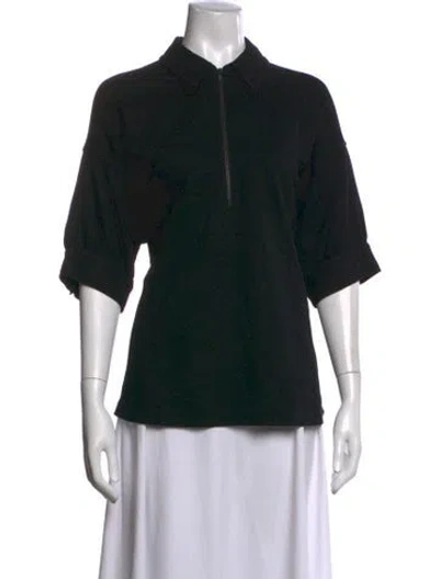 Pre-owned Me+em Three-quarter Sleeve Polo In Black