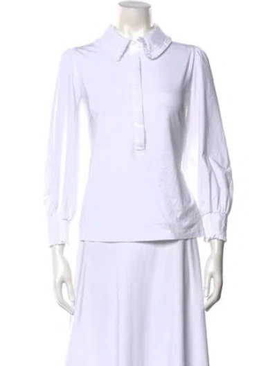 Pre-owned Me+em Three-quarter Sleeve Polo In White