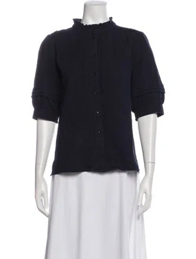 Pre-owned Me+em Three-quarter Sleeve Top In Blue