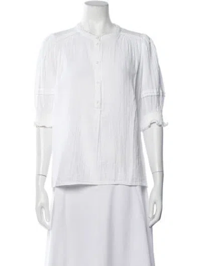 Pre-owned Me+em Three-quarter Sleeve Top In White