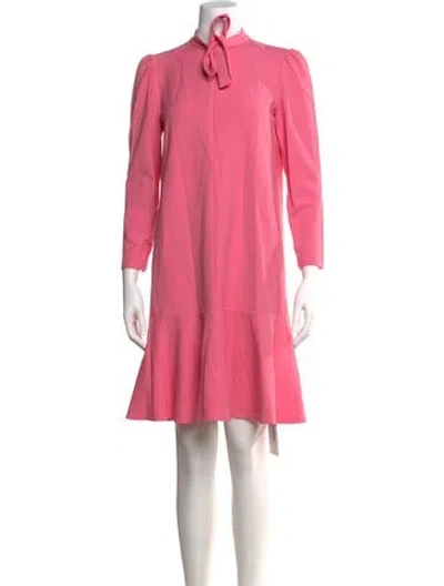 Pre-owned Me+em Tie Neck Mini Dress In Pink