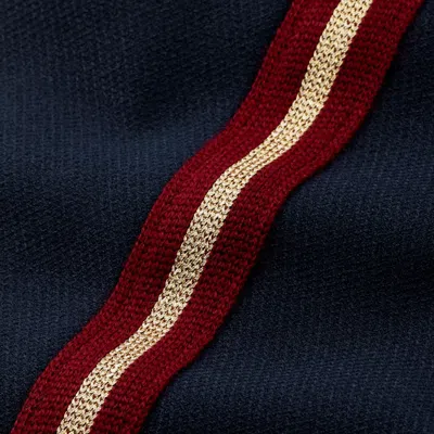 Me+em Tomboy Side Stripe Slim Crop Pant In Navy/red/gold