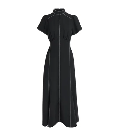 Me+em Topstitched Midi Dress In Blue