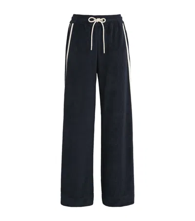 Me+em Towelling Stripe Sweatpants In Blue