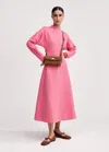 Shop Me+em Travel Tailoring Batwing Sleeve Midi Dress In Pink