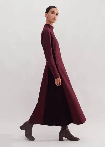 Me+em Travel Tailoring Color Block Maxi Dress In Deep Merlot/cabernet