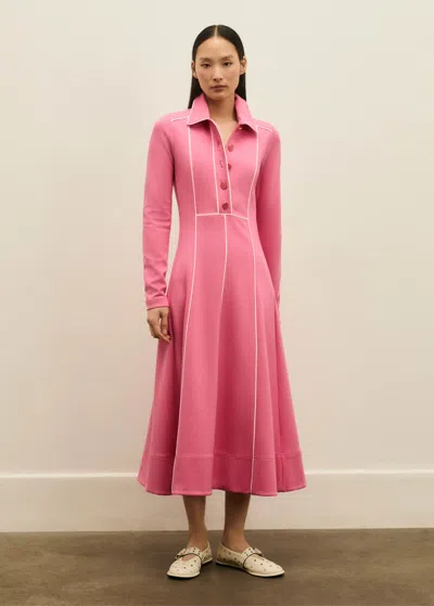 Me+em Travel Tailoring Contrast Maxi Dress In Perfect Pink/cream