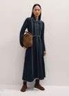 Me+em Travel Tailoring Contrast Midi Dress In Navy/cream