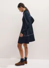Me+em Travel Tailoring Contrast Swing Dress In Navy/cream