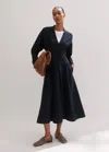 Me+em Travel Tailoring Fit And Flare Midi Dress In Navy