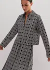 Me+em Travel Tailoring Graphic Jacquard Box Top In Black/white