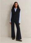 Me+em Travel Tailoring Kick Flare Short Pant In Navy