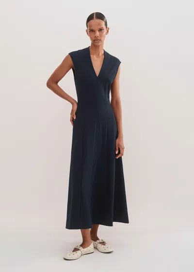 Me+em Travel Tailoring Maxi Dress + Belt In Navy