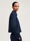Me+em Travel Tailoring Pinstripe Box Top In Navy/white