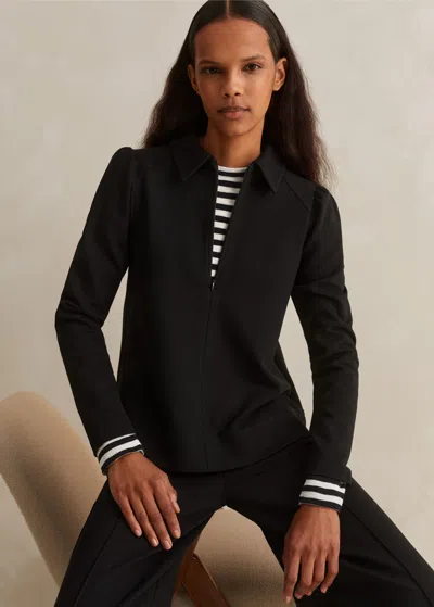 Me+em Travel Tailoring Shirt Collar Swing Top In Black