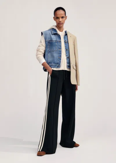 Me+em Travel Tailoring Side Stripe Pant In Black/cream