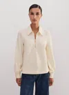 Me+em Travel Tailoring Textured Ponte Swing Top In Cream