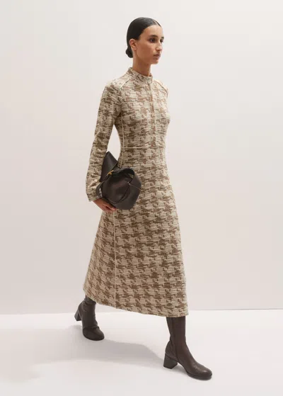 Me+em Travel Tweed Midi Dress Camel/ivory In Multi
