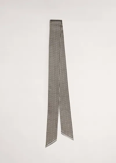 Me+em Tubular Squared Geo Print Scarf Cream-black In Cream/black