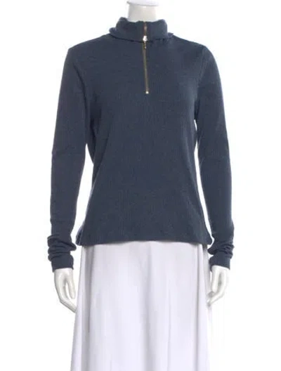 Pre-owned Me+em Turtleneck Long Sleeve Top In Blue