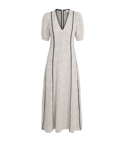 Me+em Tweed Fit-and-flare Maxi Dress In Ivory