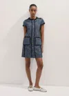 Me+em Tweed Mini Dress In Navy