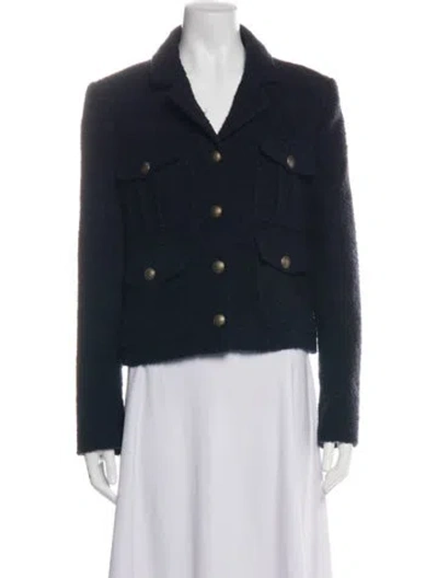 Pre-owned Me+em Tweed Pattern Blazer In Blue