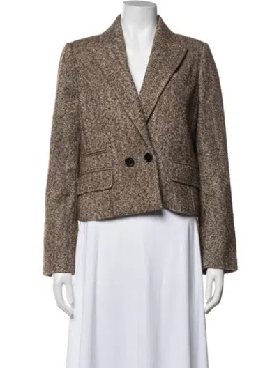 Pre-owned Me+em Tweed Pattern Blazer In Brown