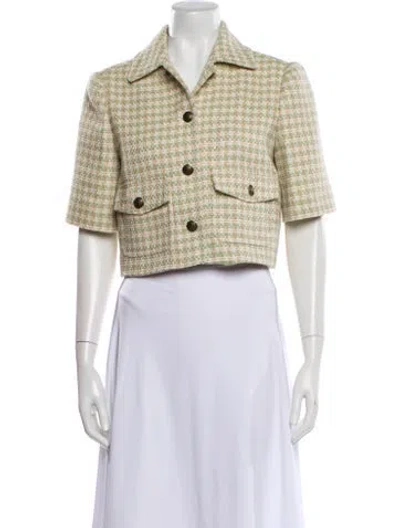 Pre-owned Me+em Tweed Pattern Blazer In Neutral