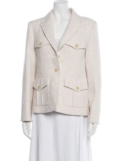 Pre-owned Me+em Tweed Pattern Blazer In Neutrals