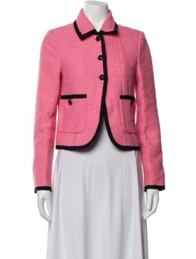 Pre-owned Me+em Tweed Pattern Blazer In Pink