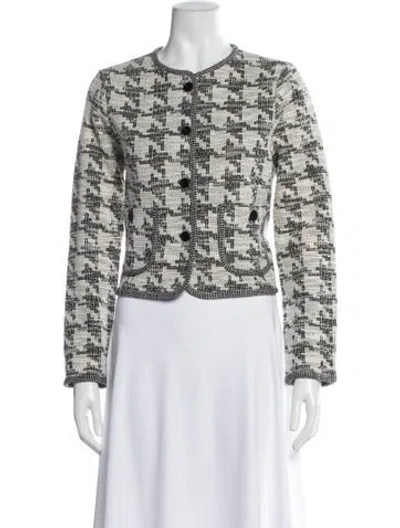 Pre-owned Me+em Tweed Pattern Evening Jacket In Gray