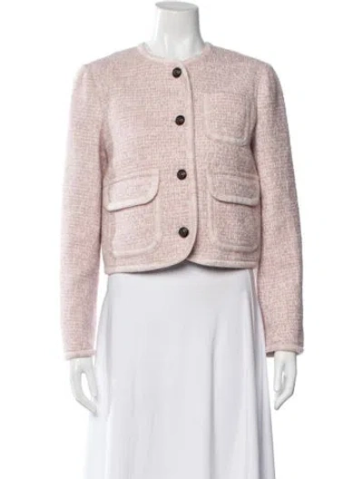 Pre-owned Me+em Tweed Pattern Jacket In Pink
