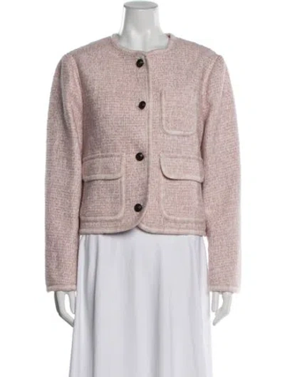 Pre-owned Me+em Tweed Pattern Jacket W/ Tags In Pink