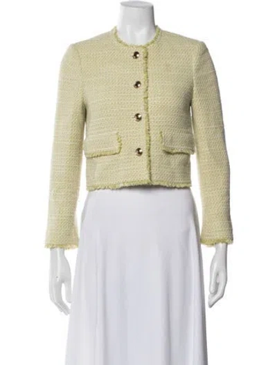 Pre-owned Me+em Tweed Pattern Jacket In Yellow