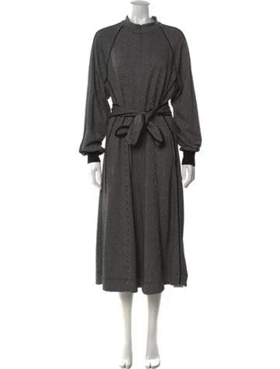 Pre-owned Me+em Tweed Pattern Midi Length Dress In Multi