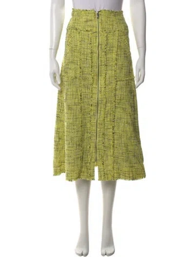 Pre-owned Me+em Tweed Pattern Midi Length Skirt In Green