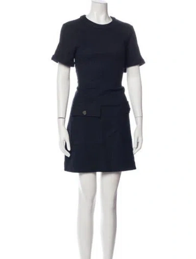 Pre-owned Me+em Tweed Pattern Mini Dress In Blue