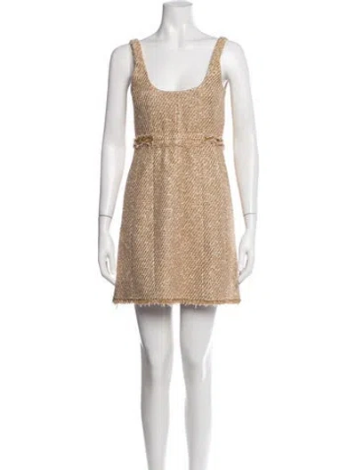 Pre-owned Me+em Tweed Pattern Mini Dress W/ Tags In Neutral