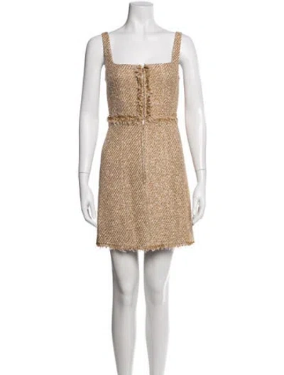 Pre-owned Me+em Tweed Pattern Mini Dress W/ Tags In Neutral