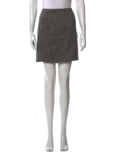 Pre-owned Me+em Tweed Pattern Mini Skirt In Black