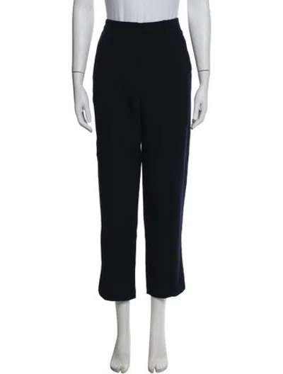 Pre-owned Me+em Tweed Pattern Straight Leg Pants In Blue