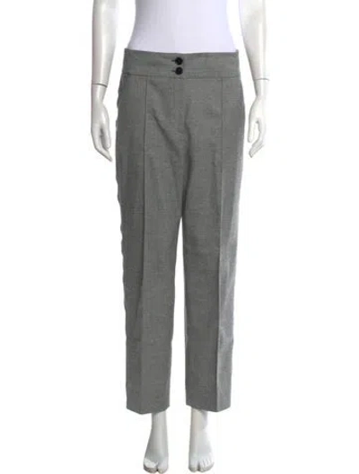 Pre-owned Me+em Tweed Pattern Straight Leg Pants In Grey