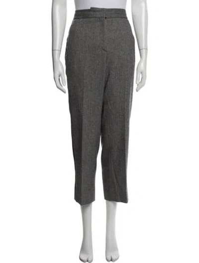 Pre-owned Me+em Tweed Pattern Straight Leg Pants In White