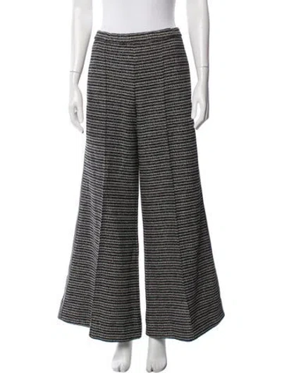 Pre-owned Me+em Tweed Pattern Wide Leg Pants In Black