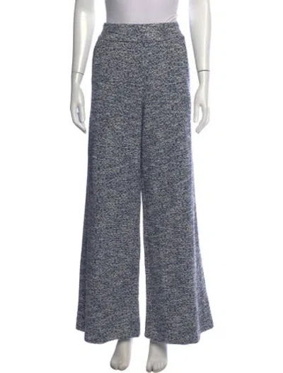 Pre-owned Me+em Tweed Pattern Wide Leg Pants In Blue