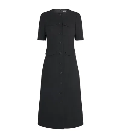 Me+em Tweed Shift Midi Dress In Black